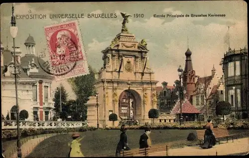 Ak Bruxelles Brüssel, Exposition Universelle, Weltausstellung 1910, Kermesse, Entrée Principale