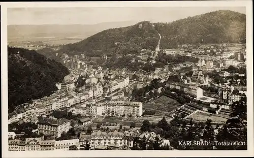 Ak Karlovy Vary Karlsbad Stadt, Totalansicht