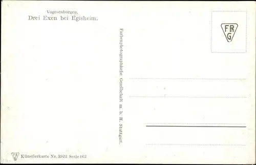 Künstler Ak Bürger, W., Eguisheim Egisheim Elsass Haut Rhin, Drei Exen, Vogesburgen