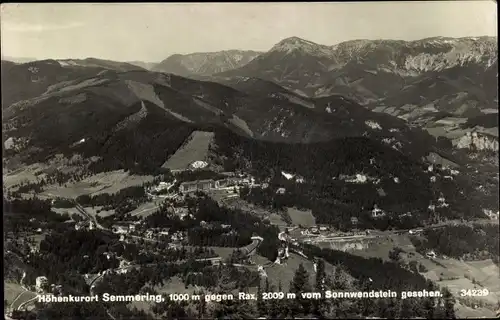 Ak Semmering in Niederösterreich, Blick auf den Ort und Rax vom Sonnwendstein