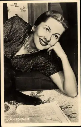 Ak Schauspielerin Joan Fontaine, Portrait, Buch