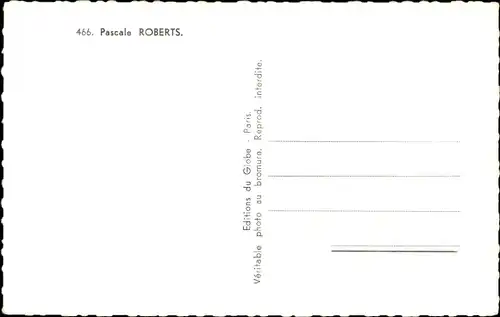 Ak Schauspielerin Pascale Roberts, Portrait