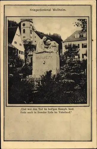 Ak Wellheim in Oberbayern, Kriegerdenkmal