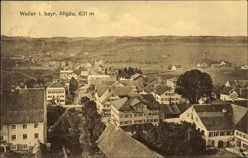 Ak Weiler Simmerberg im Allgäu, Ortsübersicht