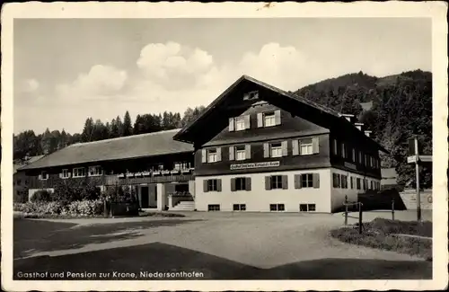 Ak Niedersonthofen Waltenhofen Oberallgäu, Blick auf Gasthof zur Krone