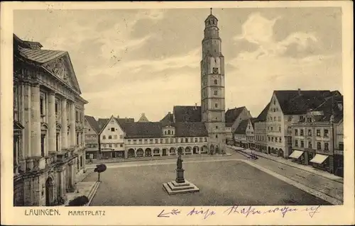 Ak Lauingen an der Donau Schwäbische Alb, Marktplatz