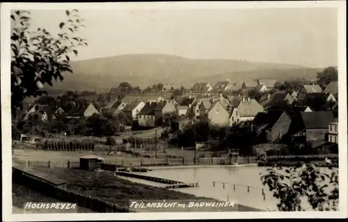 Ak Hochspeyer im Pfälzerwald, Teilansicht mit Badweiher