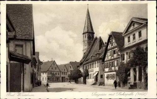 Ak Bad Windsheim in Mittelfranken, Seegasse mit Seekapelle