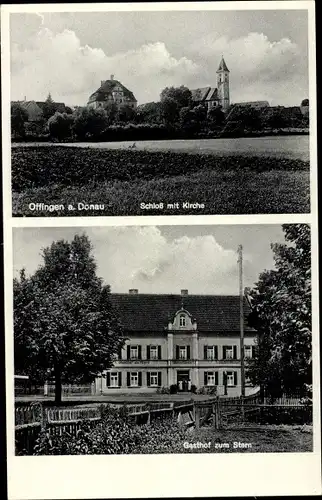 Ak Offingen in Schwaben, Schloss mit Kirche, Gasthof zum Stern