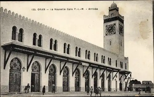 Ak Oran Algerien, La Nouvelle Gare, Bahnhof, Collection Idéale P.S.