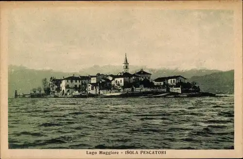 Ak Isola dei Pescatori Isola Superiore Lago Maggiore Piemonte, Blick auf den Ort