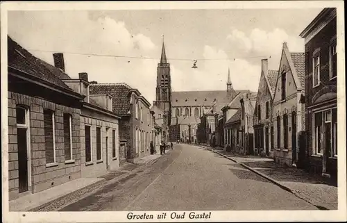 Ak Oud Gastel Nordbrabant Niederlande, Straßenpartie