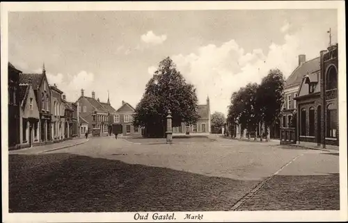 Ak Oud Gastel Nordbrabant Niederlande, Markt