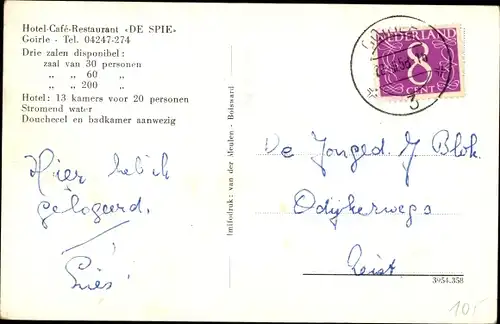 Ak Goirle Nordbrabant, Hotel-Cafe-Restaurant De Spie