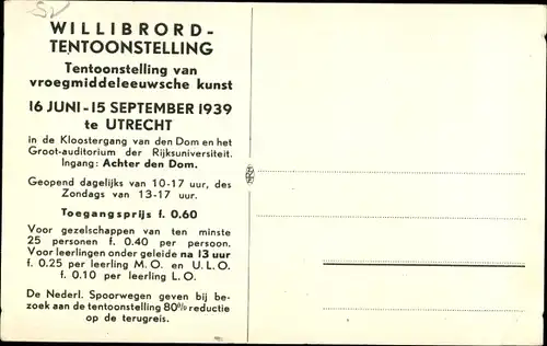 Ak Utrecht, Willibrord Tentoonstelling vroegmiddeleeuwsche Kunst, Ausstellung 1939, Kreuz