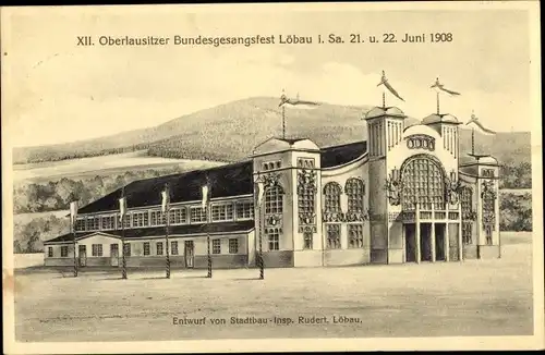 Künstler Ak Löbau in Sachsen, XII Oberlausitzer Bundesgesangsfest 190