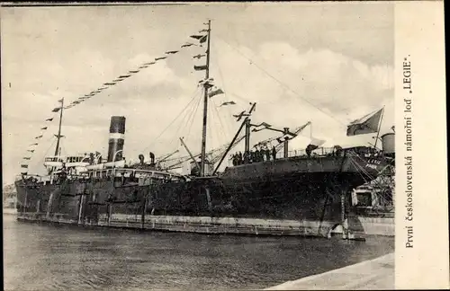 Ak Tschechisches Kriegsschiff Legie