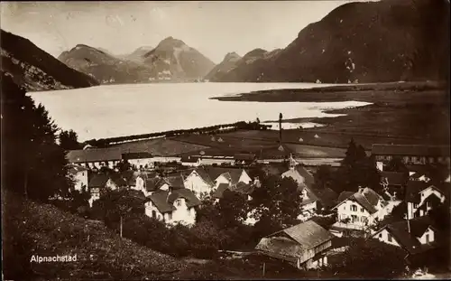 Ak Alpnachstad Halbkanton Obwalden, Blick aus der Vogelschau