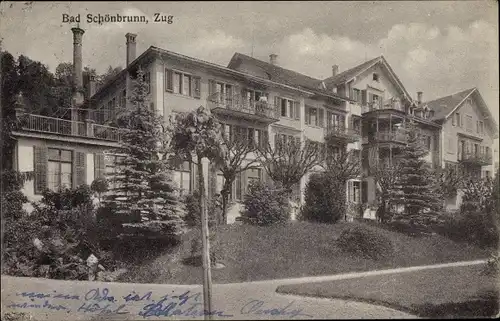Ak Bad Schönbrunn Kt Zug Schweiz, Ortsansicht mit Kurhaus