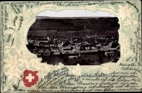 Präge Passepartout Ak Bischofszell Kanton Thurgau Schweiz, Totalansicht