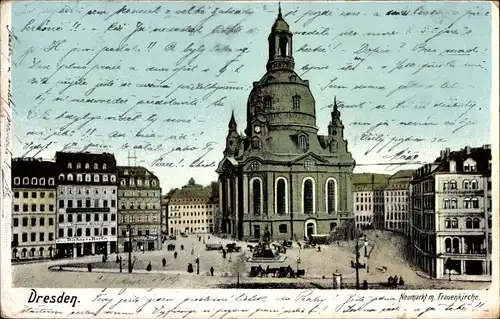 Ak Dresden Altstadt, Neumarkt mit Frauenkirche