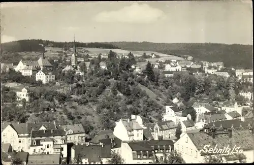 Foto Ak Sebnitz Sachsen, Ortsansicht, Kirchturm