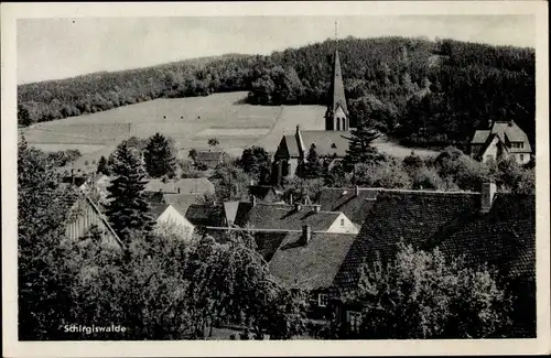 Ak Schirgiswalde in Sachsen, Blick über die Dächer, Kirche