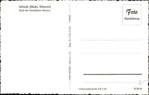 Ak Sebnitz Sächsische Schweiz, Panorama der Stadt, Stadt der künstlichen Blumen