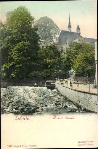 Ak Sebnitz Sächsische Schweiz, Protest. Kirche