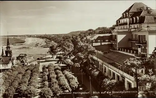 Ak Ostseebad Heringsdorf auf Usedom, Blick auf die Strandpromenade