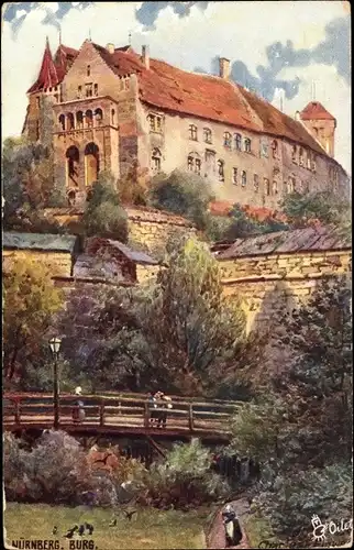 Künstler Ak Flower, C., Nürnberg in Mittelfranken, Blick zur Burg