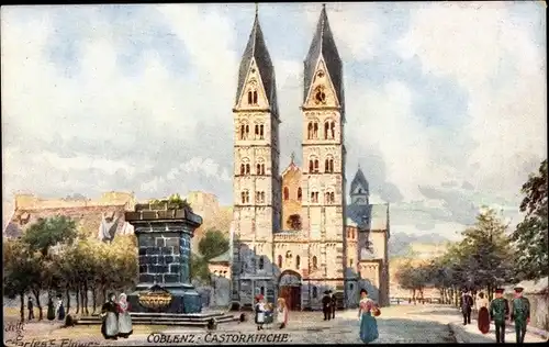 Künstler Ak Flower, C., Koblenz am Rhein, Castorkirche