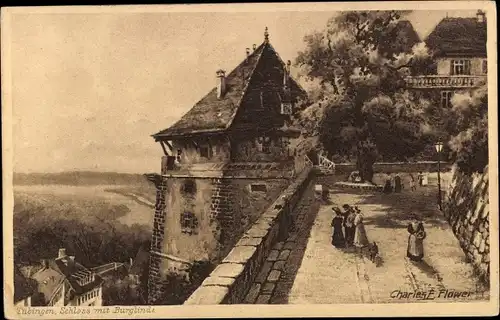 Künstler Ak Flower, C., Tübingen am Neckar, Schloss Hohentübingen, Burglinde