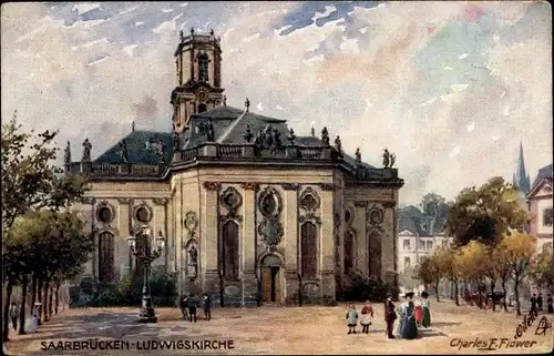 Künstler Ak Flower, C., Saarbrücken im Saarland, Ludwigskirche