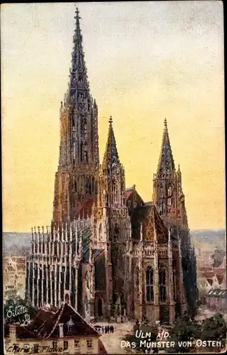Künstler Ak Flower, C., Ulm an der Donau, Das Münster von Osten