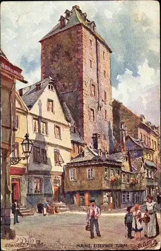 Künstler Ak Flower, Charles, Mainz in Rheinland Pfalz, Partie am Eisernen Turm