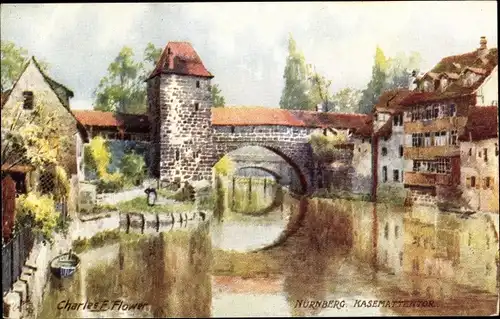 Künstler Ak Flower, Charles, Nünberg, Kasemattentor, Tuck 651B
