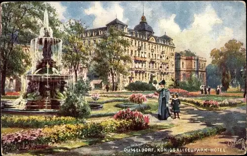 Künstler Ak Flower, C., Düsseldorf am Rhein, Königsallee und Parkhotel, Tuck 634 B, Serie I