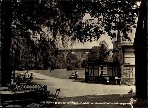 Ak Hohenstein Ernstthal Sachsen, Gaststätte Klausmühle im Hüttengrund