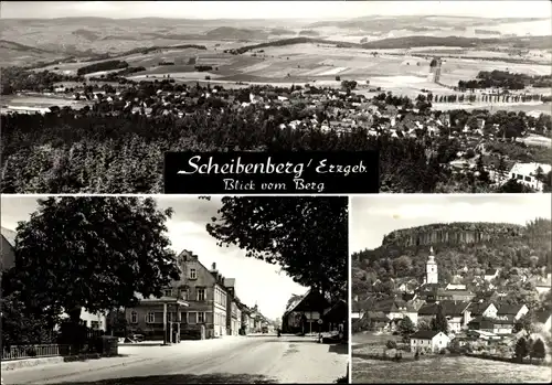 Ak Scheibenberg im Erzgebirge, Blick vom Berg, Teilansichten