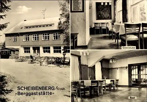 Ak Scheibenberg Sachsen, Berggaststätte, Gaststube, Saal