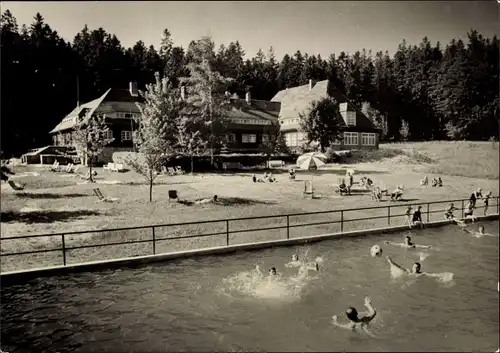 Ak Pfaffroda Schönberg in Sachsen, Ferienheim des VEB TuR Dresden, Schwimmbad