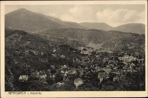 Ak Gernsbach im Murgtal Schwarzwald, Panorama