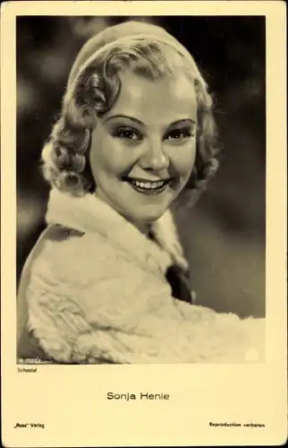 Ak Eiskunstläuferin Sonja Henie, Portrait