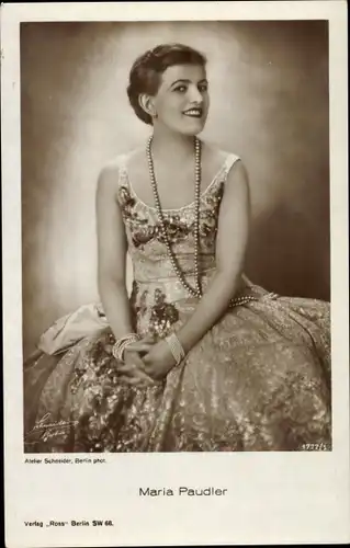 Ak Schauspielerin Maria Paudler, Portrait, Ross Verlag 1777 1