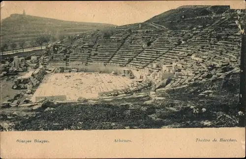 Ak Athen Griechenland, Théâtre de Bacchus