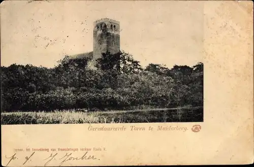 Ak Muiderberg Muiden Nordholland Niederlande, Gerestaureerde Toren