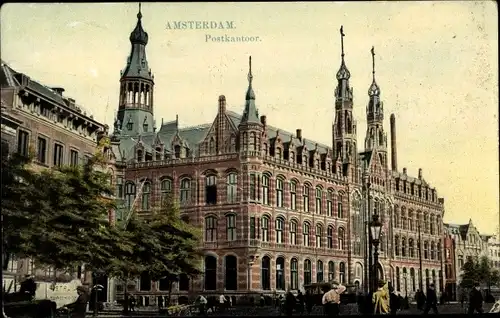 Ak Amsterdam Nordholland Niederlande, Postkantoor