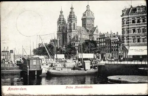 Ak Amsterdam Nordholland Niederlande, Prins Hendrikkade