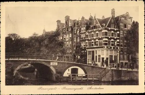 Ak Amsterdam Nordholland Niederlande, Prinsengracht Brouwersgracht